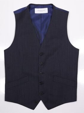 Richard James Blue Gray Twill Wool Suit Vest Gilet 36 Small